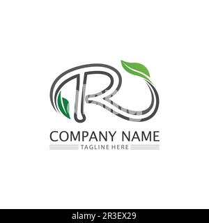 LEAF AND NATURE TREE LOGO FOR BUSINESS VECTOR GREEN PLANT ECOLOGY DESIGN ICON Stock Vector