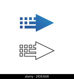 Arrow logo  design vector for music, media, play, digital audio and speed, finance, business template logo Stock Vector
