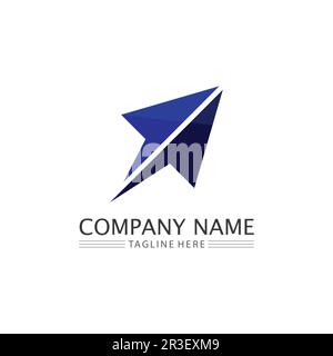 Arrow logo  design vector for music, media, play, digital audio and speed, finance, business template logo Stock Vector