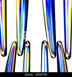 Polarized light through clear plastic utensil abstract Stock Photo