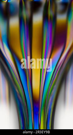 Polarized light through clear plastic utensil abstract Stock Photo
