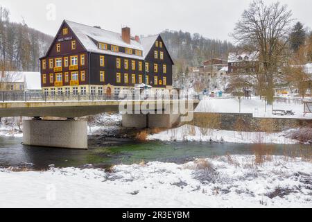 Treseburg in the Bodetal Harz valley Stock Photo