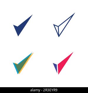 V Letter and checklist  Logo Template vector icon illustration Stock Vector