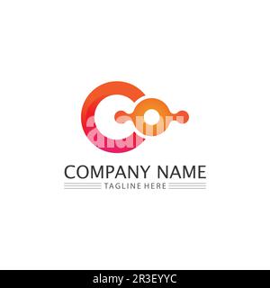 O letter and o font  logo Business Technology circle logo and symbols Vector Design Graphic Stock Vector