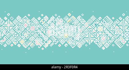 Hand drawn abstract seamless pattern, ethnic background, african style - great for textiles, banners, wallpapers, wrapping - vector design Stock Vector