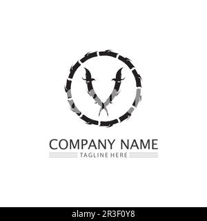 V Letter Lightning Logo Template vector icon illustration design Stock Vector