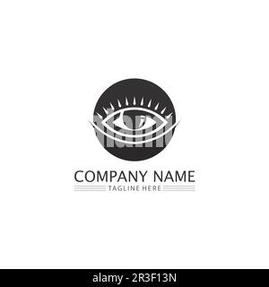 eye icon and vision design logo isolated sign symbol vector Intuition and spirituality Stock Vector