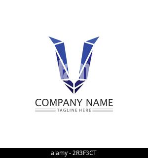 V Letter Logo and checklist Template vector icon illustration Stock Vector