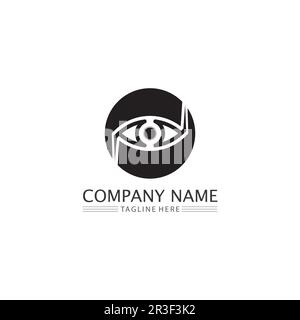 eye icon and vision design logo isolated sign symbol vector Intuition and spirituality Stock Vector