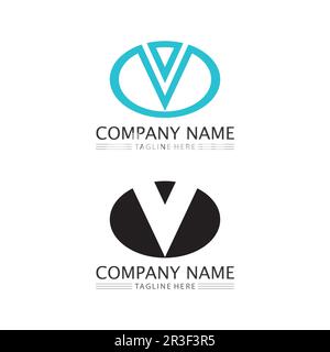 V Letter Lightning Logo Template vector icon illustration design Stock Vector