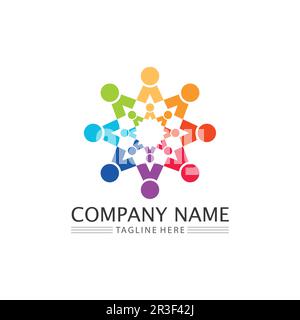 People logo, Team, Succes people work, Group and Community, Group Company and Business logo vector and design Care, Family icon Succes logo Stock Vector