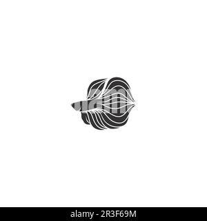 Fish animal aquatic logo beta fish design vector and illustration Stock Vector