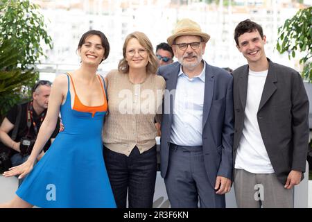 Cannes, France. 23rd May, 2023. Ella Rumpf, Anna Novion, Jean-Pierre Darroussin and Julien Frison attend Le Theoreme De Marguerite (Marguerite's Theorem) photocall at the 76th annual Cannes film festival at Palais des Festivals on May 23, 2023 in Cannes, France. Photo by David Niviere/ABACAPRESS.COM Credit: Abaca Press/Alamy Live News Stock Photo