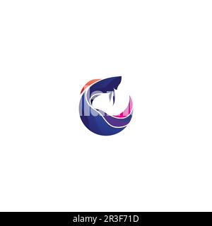 Fish animal aquatic logo beta fish design vector and illustration Stock Vector