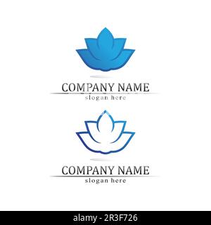 Beauty Vector lotus flowers design logo Template icon Stock Vector