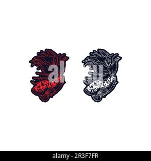 Fish animal aquatic logo beta fish design vector and illustration Stock Vector