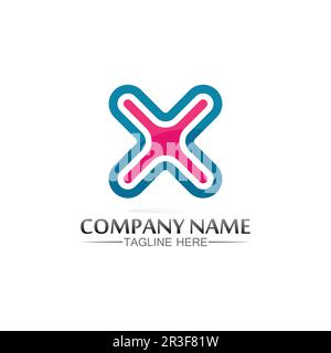 X logo and Letter X vector, Logo Template,  Illustration Design vector graphic alphabet symbol initial, brand Stock Vector