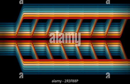 Vintage Striped Backgrounds, Posters, Banner Samples, Retro Colors from the 1970s 1900s, 70s, 80s, 90s. retro vintage 70s style stripes background Stock Vector