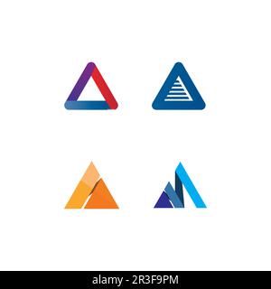 triangle pyramid logo design and vector symbol egyptian and logo business Stock Vector