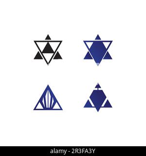 triangle pyramid logo design and vector symbol egyptian and logo business Stock Vector