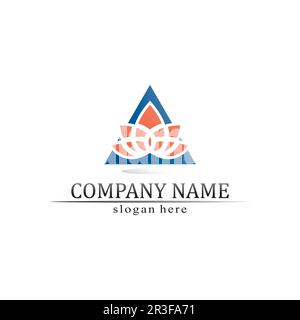 triangle pyramid logo design and vector symbol egyptian and logo business Stock Vector