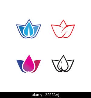 Beauty Vector lotus flowers design logo Template icon Stock Vector