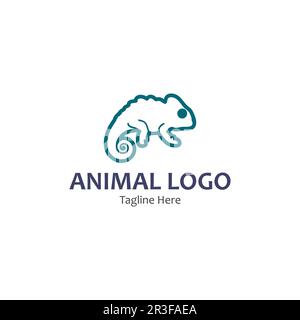 animal vector lizard salamander gecko crocodile and reptiles design logo Stock Vector