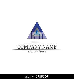 triangle pyramid logo design and vector symbol egyptian and logo business Stock Vector