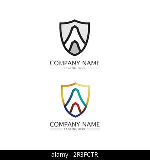 A Letter Logo and font letter design  Template vector icon illustration design Stock Vector