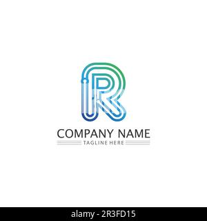 R Letter Arrow vector illustration icon Logo Template design Stock Vector
