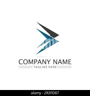 Arrow logo  design vector for music, media, play, digital audio and speed, finance, business template logo Stock Vector