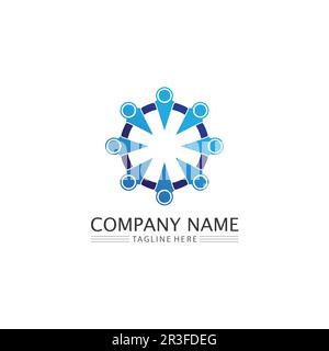 People Icon and star logo  work group Vector illustration design Stock Vector