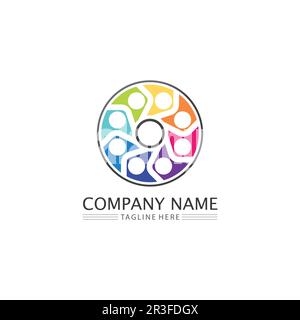 People Icon and star logo  work group Vector illustration design Stock Vector