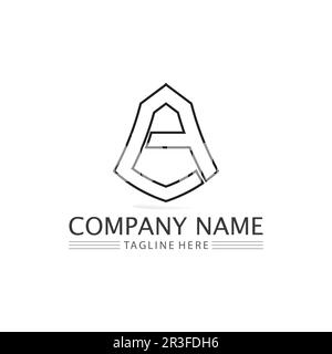 A Letter Logo and font letter design  Template vector icon illustration design Stock Vector