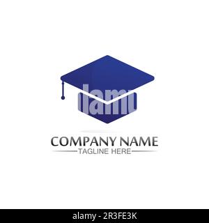 school logo and education, vector, illustration and book logo for study web, pen, workshop and learn Stock Vector