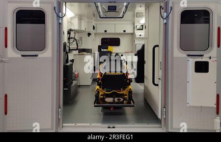 View into an ambulance, DASA working world exhibition, Dortmund, Ruhr area, Germany, Europe Stock Photo