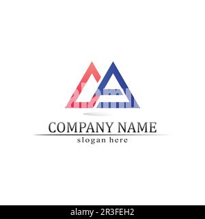 triangle pyramid logo design and vector symbol egyptian and logo business Stock Vector