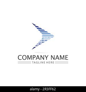 Arrow logo  design vector for music, media, play, digital audio and speed, finance, business template logo Stock Vector