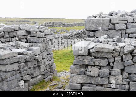 Dun Aengus - a hill fort on the island of Inishmore in Ireland. Stock Photo