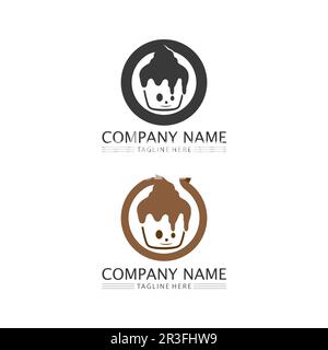 Cakes and Bakery icon logo design food vector bread vector, and symbol and icon food Stock Vector