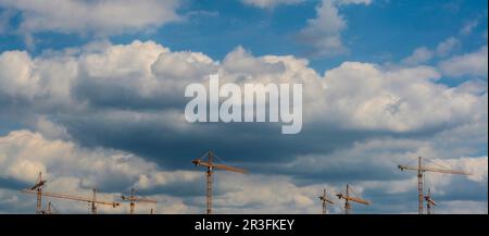 Construction tower cranes Stock Photo
