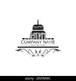 Cakes and Bakery icon logo design food vector bread vector, and symbol and icon food Stock Vector