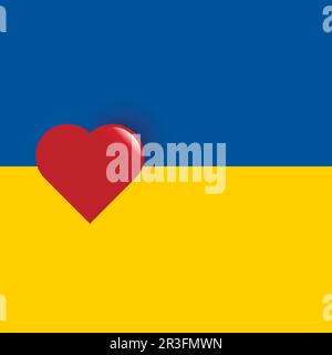 Heart symbol on Ukrainian flag. Vector illustration. Eps 10 Stock Vector