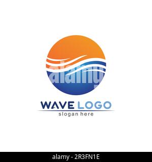 Water wave icon vector illustration design logo Stock Vector