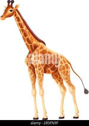 Cute giraffe standing animal Stock Vector