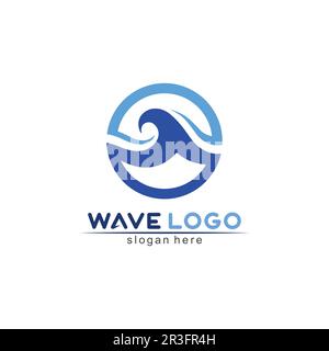 Water wave icon vector illustration design logo Stock Vector