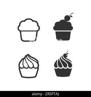 Cakes and Bakery icon logo design food vector bread vector, and symbol and icon food Stock Vector