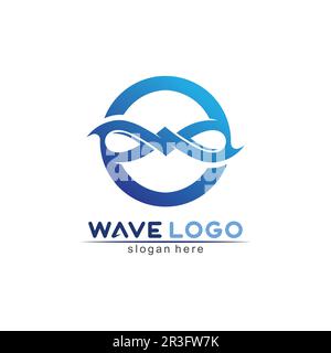 Water wave icon vector illustration design logo Stock Vector