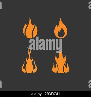 fire logo and icon, hot flaming element Vector flame illustration design energy, warm, warning, cooking sign, logo, icon, light, power heat Stock Vector