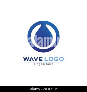 Water wave icon vector illustration design logo Stock Vector